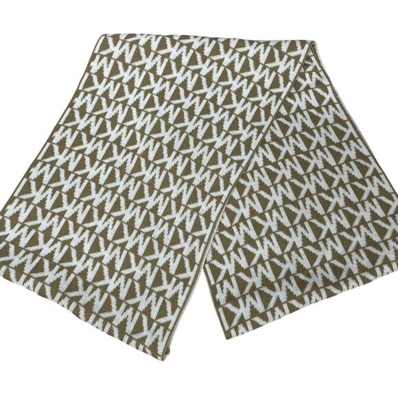 Michael Michael KORS Gold and White Monogram Knit Infinity Scarf - Picture 5 of 5